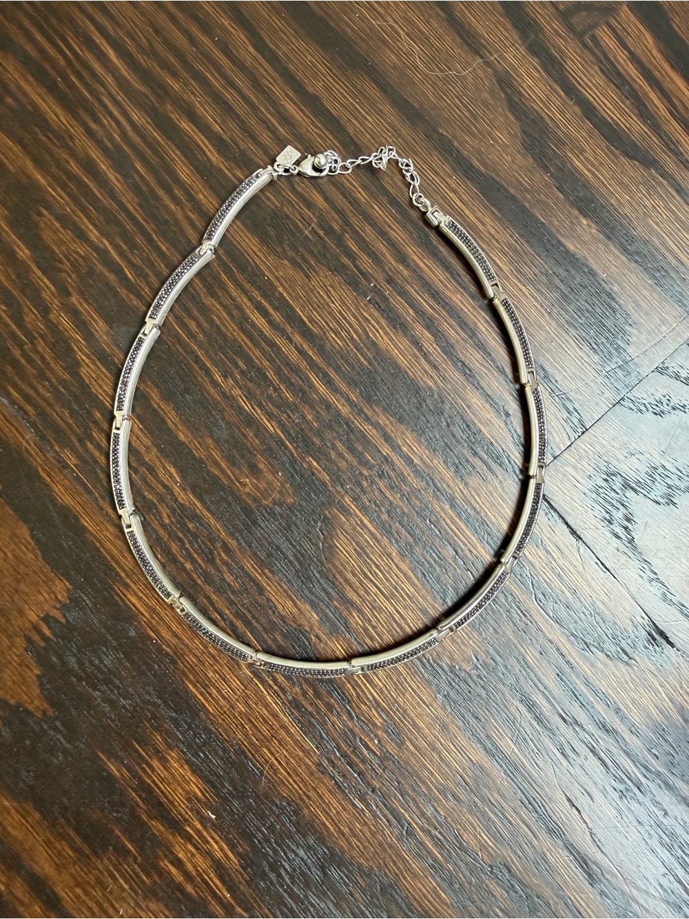 Lady Remington Silver Tone Black Pave  Necklace